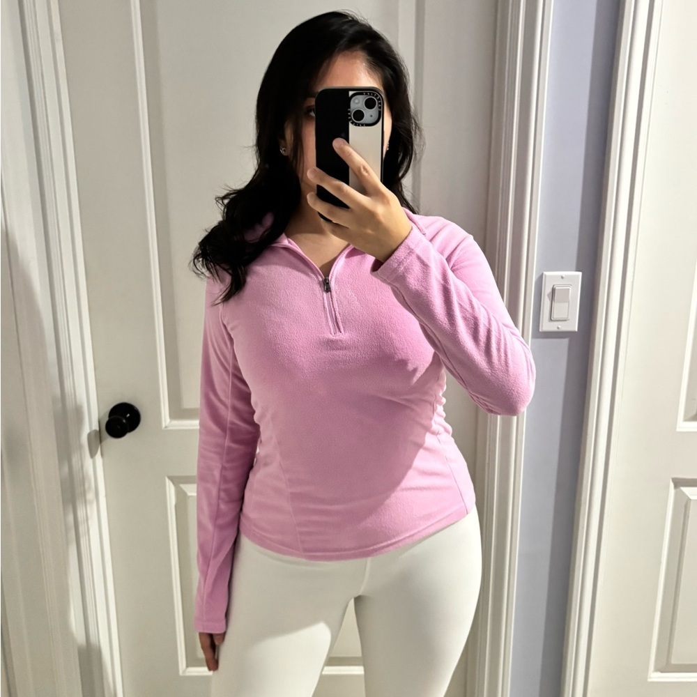 Columbia Pink Half Zip Fleece, Size: XS
